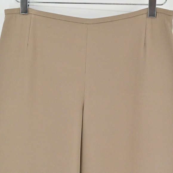 ARMANI COLLEZIONI Womens Silk Blend Pants Unlined Tan Concealed Side Zip Size 8 - Picture 2 of 9